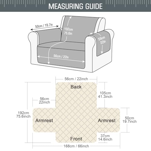 Image of TAOCOCO Sofa Protectors 1 Seater,Slipcover for Sofa,Sofa Cover for Pets,Sofa Slipcovers for Kids with Elastic Strap,Washable Sofa Cover Protect for Pets(Dark Grey)