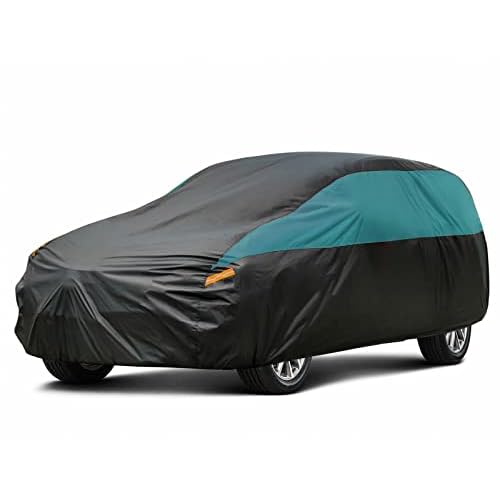 SUV Car Cover for Automobiles Waterproof All Weather, Universal Fit Subaru CrossTrek, Chevrolet Bolt EUV, Hyundai Tucson, Kia Soul/Sportage, Jeep Compass, Ford Escape, Volvo XC40 etc. Black-