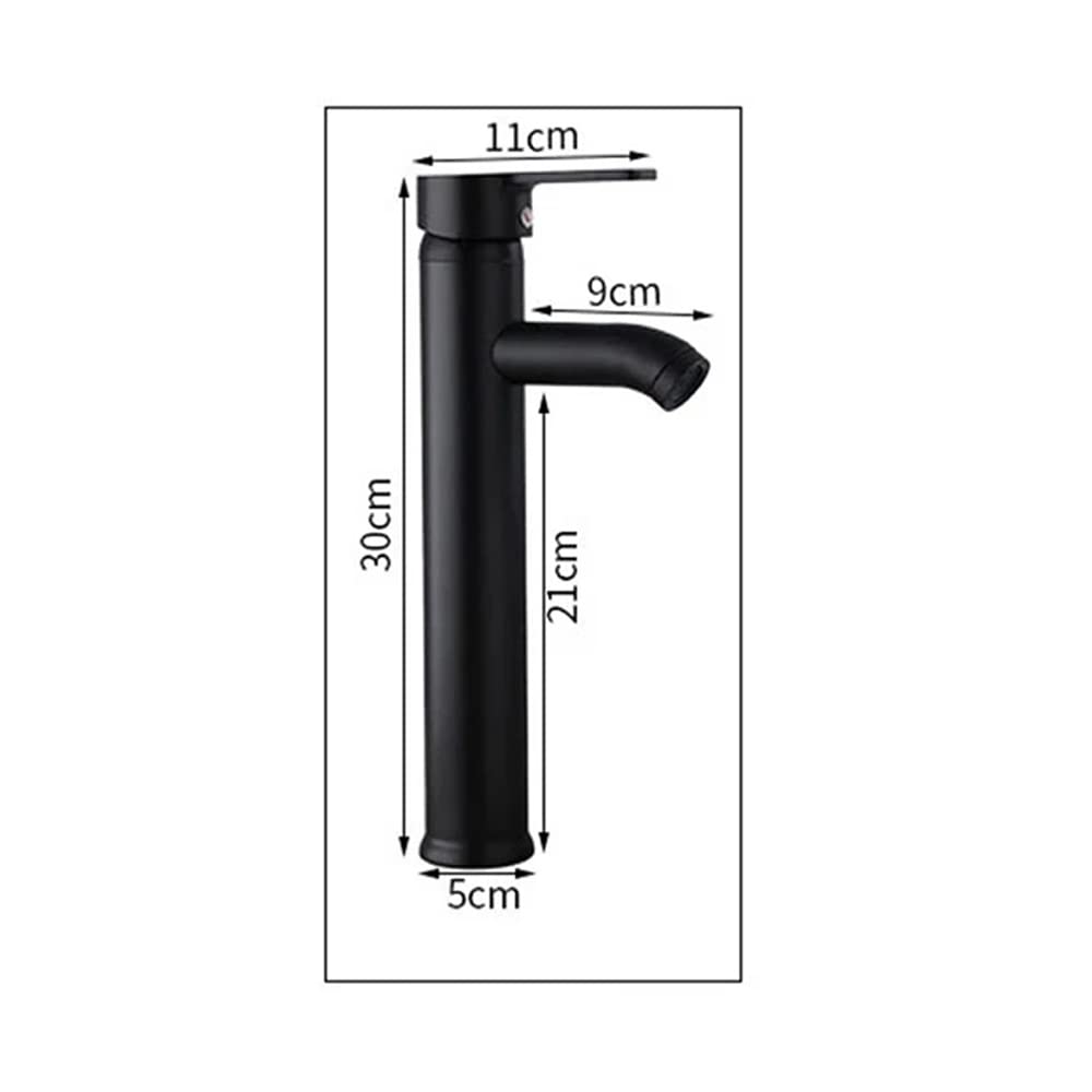NEWFUN Robinet de Salle de Bain Noir - Haute Qualité, Eau Froide et Chaude - Adapté pour un Diamètre Intérieur de 32 mm à 42 mm