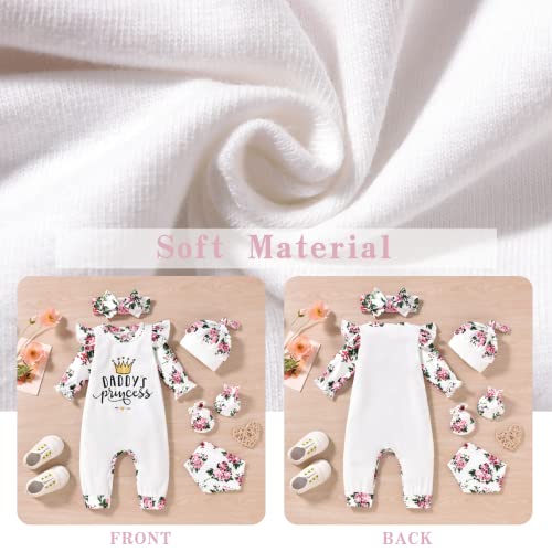 Aalizzwell 0-3 Months Newborn Baby Girls Romper Infant Jumpsuit Fall Winter Clothes Coming Home Outfit Princess Daddy Floral Clothing #TOP3