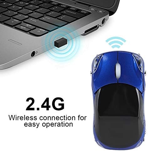 2.4G Wireless Cool Ferrari Car Mouse, Optical Mouse PC Car Wireless Mouse For Adults Kid(blue)