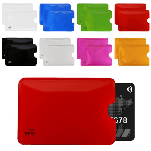 CMOISO RFID Blocker Kartenhülle, 16 Pcs ec Karten Schutzhülle, multicolor, 9.1*6.3cm, Moderno