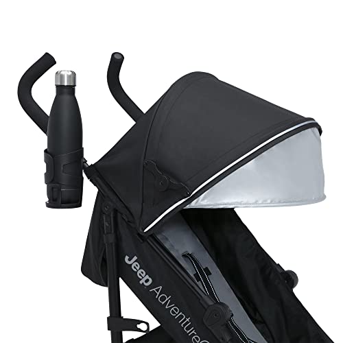 Jeep AdventureGlyde Stroller by Delta Children - Lightweight Travel Stroller with Smoothest Ride & Compact Fold, 3-Position Recline, Extra Large Storage Basket, Black/Grey by Delta Children - Image 7
