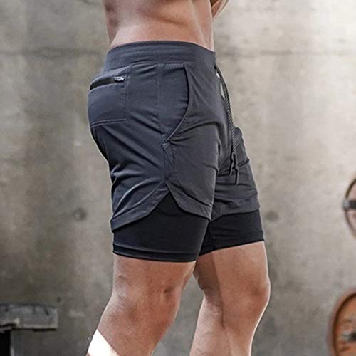 Andoer Calças esportivas masculinas com dois bolsos para toalha com cordão e cordão calça de ginásti