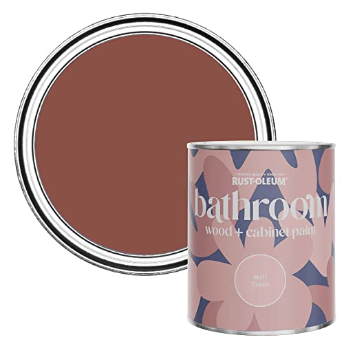 Rust-Oleum Red Moisture Resistant Bathroom Wood and Cabinet Paint in Matt Finish - FIRE BRICK 750ML
