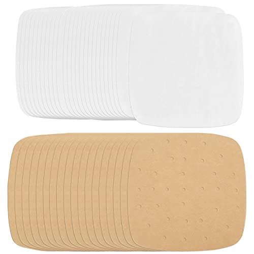 200 Pièces Papier Cuisson Air Fryer Carré Air Fryer Liners Tapis antiadhésif à vapeur Tapis perforé en papier parchemin Air Fryer Liners Utilisations pour la cuisson des biscuits Cover