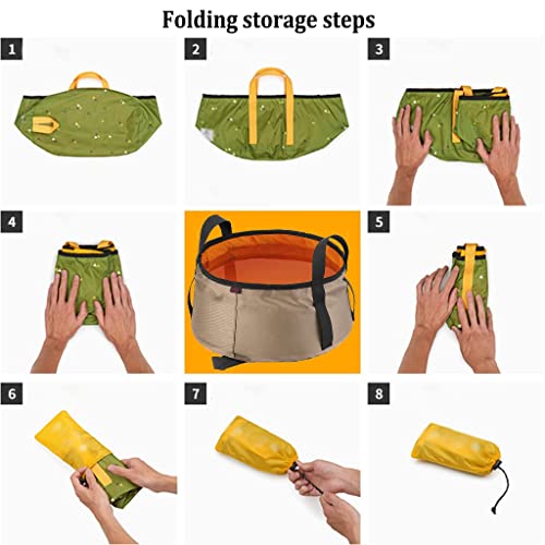 Seau pliable portable de 10 L – Lavabo de camping avec poignée, idéal pour le lavage de voiture et les activités de plein air