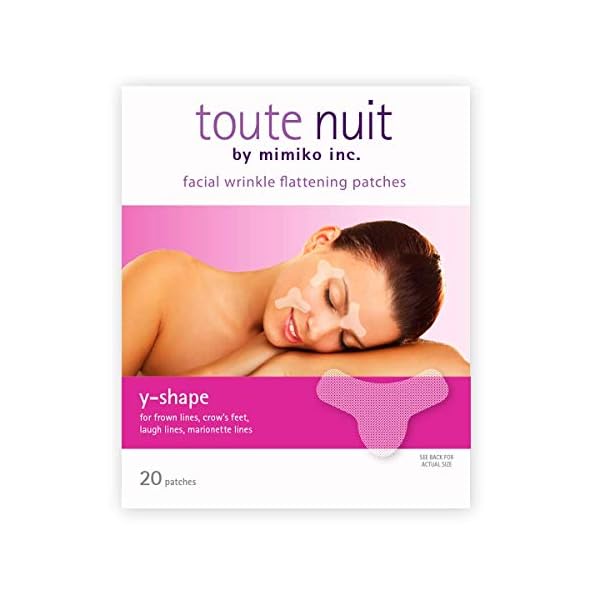 Toute Nuit Wrinkle Patches, Face Tape, Y-Shape - Preventing Frown Lines, Forehead and Around Lips - 20 Patches