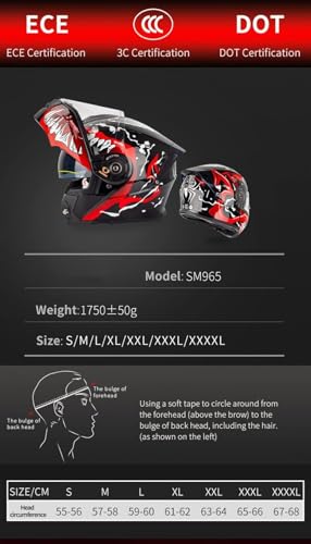 Casque Moto Bluetooth ECE Anti-Collision Grand Format - 8