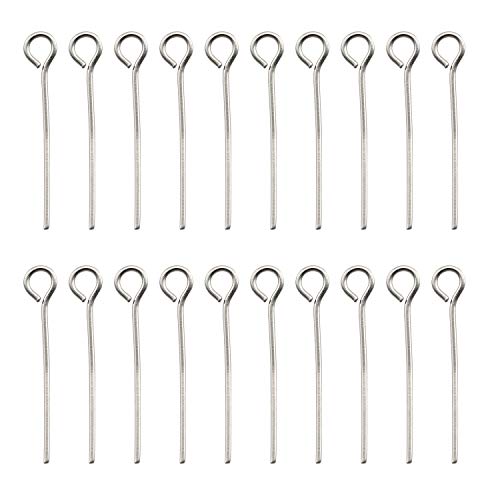 Tegg Eye Pin 200Pcs 0.8Inch/20Mm 304 Stainless Steel Open Eyepins Headpins For Jewelry Necklace Making #TOP12