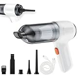 Fanisic Car Vacuum Handheld Vacuum Cleaner/Air Duster, 15000PA Strong Suction with Brushless Motor, Rechargeable Dust Buster/Hand Pump Low Noise for Car Detailing Home Office Cleaning