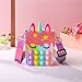 Kadunala Tasche Einhorn Schultertasche Fidget Toy Mädchen Schulbedarf Silikon Blase Umhängetasche Mode Regenbogen Pack Druckentlastung Popper Bubble Silikon Tasche für Mädchen（Rainbow）