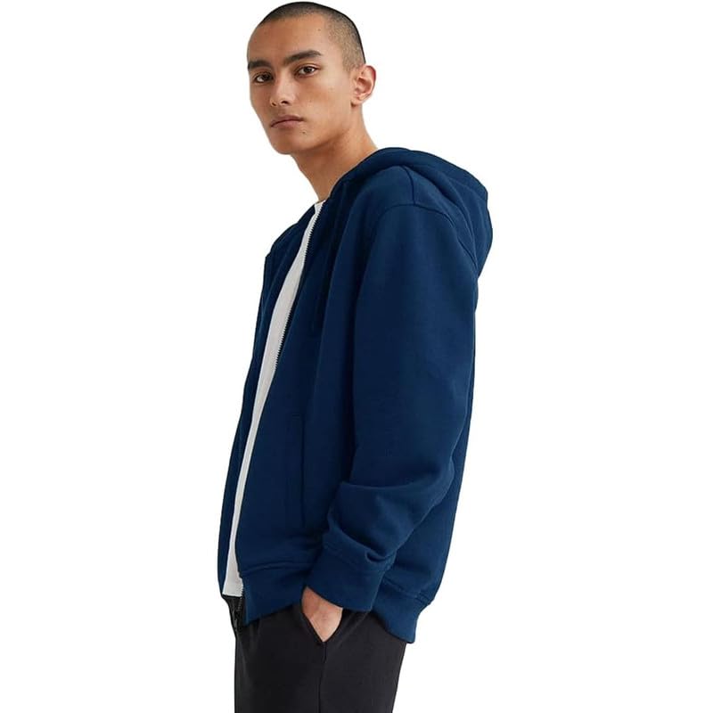 Image of Koverify Plain Chain Hooded Zipper Jacket for Men