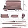 HNOOM Handytasche mit Geldbörse zum Umhängen RFID Schutz Geldbeutel Damen Handy Umhängetasche mit 18 Kartenfächer Crossbody Geldbörse Damen groß viele fächer leder Passt Handy unter 6,9" (Rosa) #4