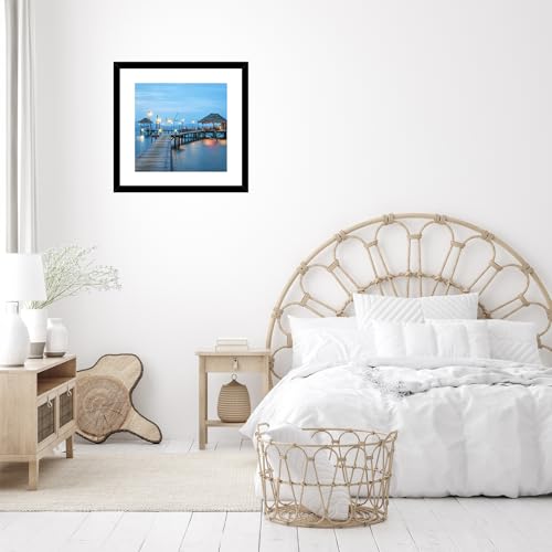Image of JCJMY 18x18 Picture Frame Black with 14x14 Mat, Display Photo 14x14 with Mat or 18 x 18 Without Mat, Wall Hanging Large 18x18 Poster Frame with Shatter Resistant Plexiglass, Black