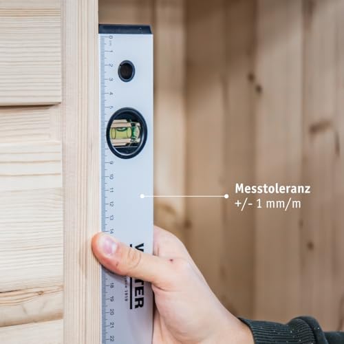 WALTER Wasserwaagen-Set 4-tlg. Wasserwaage in den Längen 40cm, 60cm und 100cm & Mini-Wasserwaage | mit 3 Libellen für präzise Messungen, angenehme Handhabung | robustes & leichtes Aluminiumgehäuse