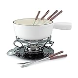 Swissmar Lugano 9 Piece Cheese Fondue Set in Matte White