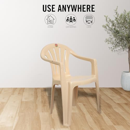 Image of Cello Capri Chair Set (Plastic, Beige, Pack of 2)