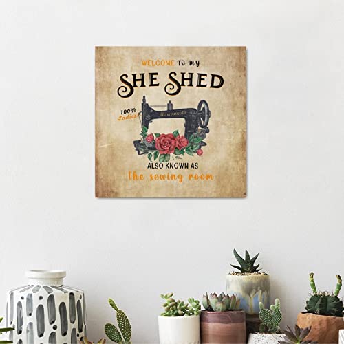 Décoration d'intérieur rustique avec plaque en bois pour machine à coudre - 5