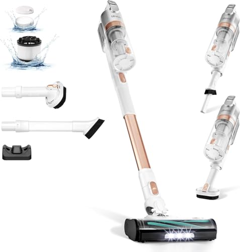 Levoit Akku Staubsauger mit Anti-Haar-Verwicklung, max 50Min Laufzeit, Akkustaubsauger mit 99,9 Prozent Filterleistung, 4 in 1 Kabelloser Akkusauger für Teppich, Hartboden, Auto, Tierhaare, LVAC 200