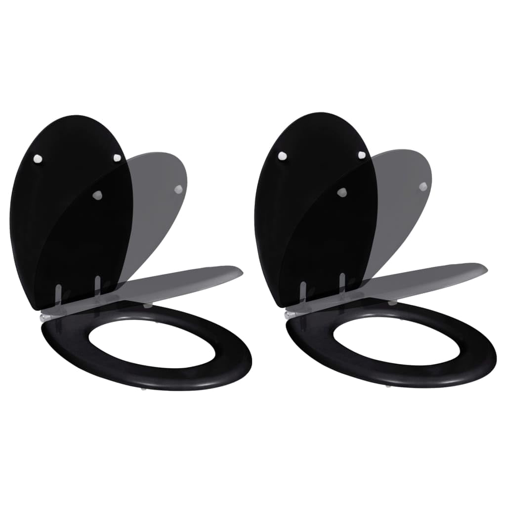 Abattants WC en MDF noir haut de gamme et couvercle mécanique à fermeture amortie