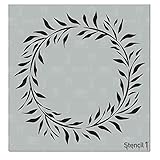 Stencil1 Eucalyptus Wreath Stencil - Simple Rustic Nature Garden Gift Small Outdoor Great for Winter