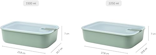 Miniatura 3 de Mepal EasyClip Glass 51 onzas  50.7 fl oz  Almacenamiento de alimentos hermético y a prueba de fugas, tapa sin BPA  Sistema de apertura y cierre con