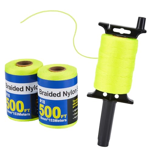 3 Roll Mason Line String Line 18 Braided String 500 Ft with Reloadable Reel
