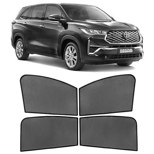 Image of Autostroy Custom Fit Black Mesh Car Sunshade for Hycross 2022-2025 | UV & Heat Protection Car Window Curtains | Privacy Car Sun Shade | Breathable Vehicle Specific Side Window Shades