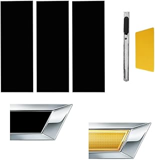 Vinyl Car Wrap Emblem Overlay DIY Decals for Chevy, 3PCS Matte Black Universal Vehicle Emblem Wrap Kit, Compatible with Bowtie Logo Wrap Stickers(Black)