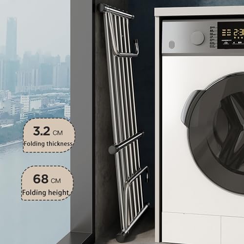Stainless Steel Folding Drying Rack Extendable Clothes Dryer for Balcony & Radiators Space-Saving Hanging Laundry Rack for Windows & Safety Rails Stendino Da Termosifone - Image 2