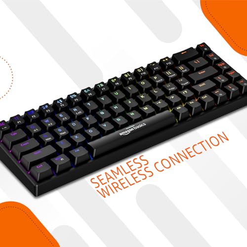 Image of amazon basics Pro Series RGB Wireless Mechanical Gaming Keyboard | 23 Hr Battery Life | Customizable and Programmable RGB | Swappable Keys | Dual Mode | 3000 mAh, Type-C Charging (Black)