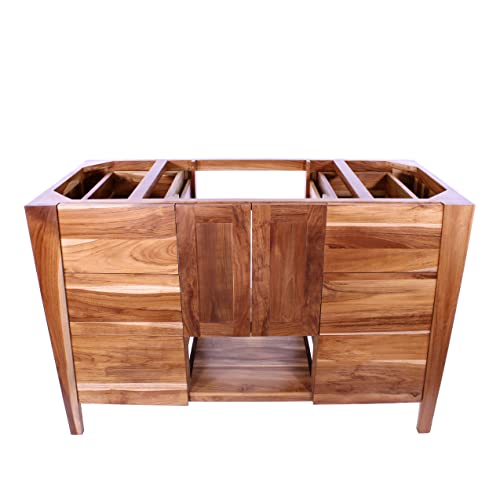 Ecodecors 100% Solid Teak Bathroom Vanity With Soft Close Doors And Drawers, Cabinet, Dresser, Chest Of Drawers, 48X21.25X32, St-Bt-48-1 #TOP3