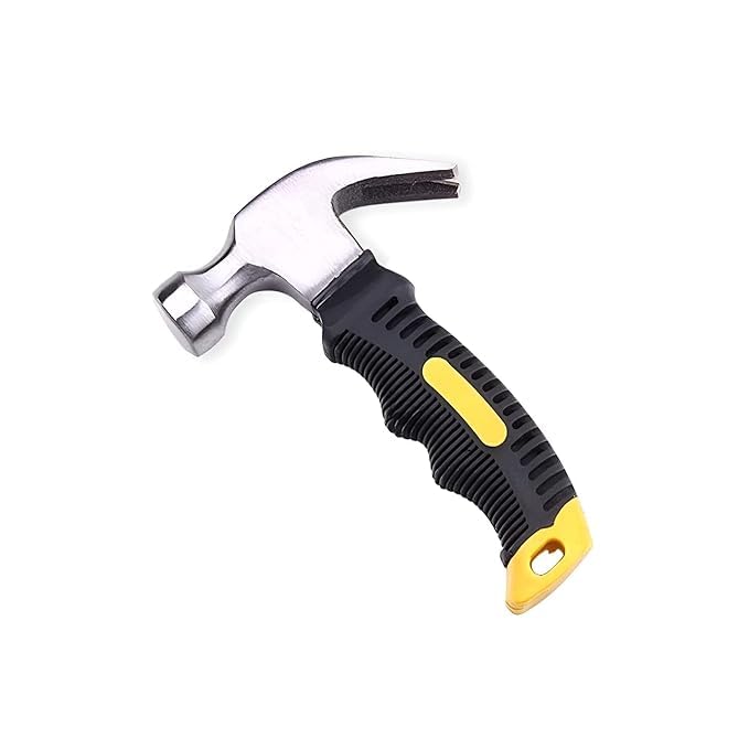 Image of SHOPOLIFE Mini Hammer Hathodi | Carpenter Claw Rubber Grip Short Handle | Iron Hammer Household Multipurpose Hardware Tools (1 Pc - Multi Colour)