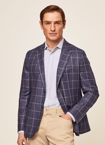 Wangyue Mens Plaid Blazer Checkered Blazer Jackets Slim Fit Suit Notched Lapel Two Button Jacket Casual Sports Coat2