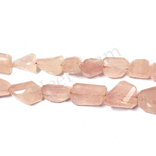 Perles en quartz rose indien taille laser pour fil de bijoux en pierre