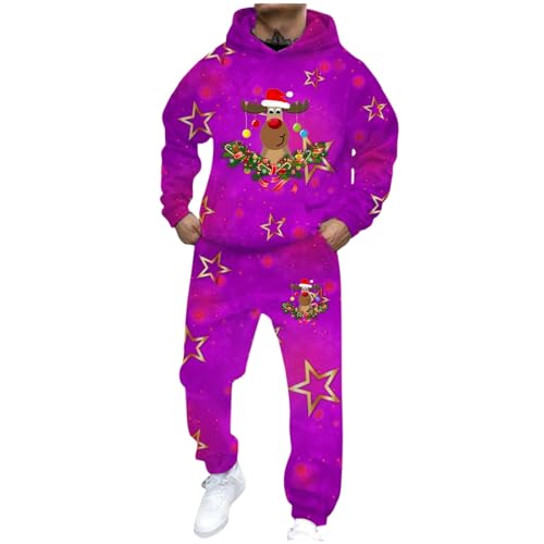 Survêtement Noël homme avec sweat ample et jogging à motif sapin renne