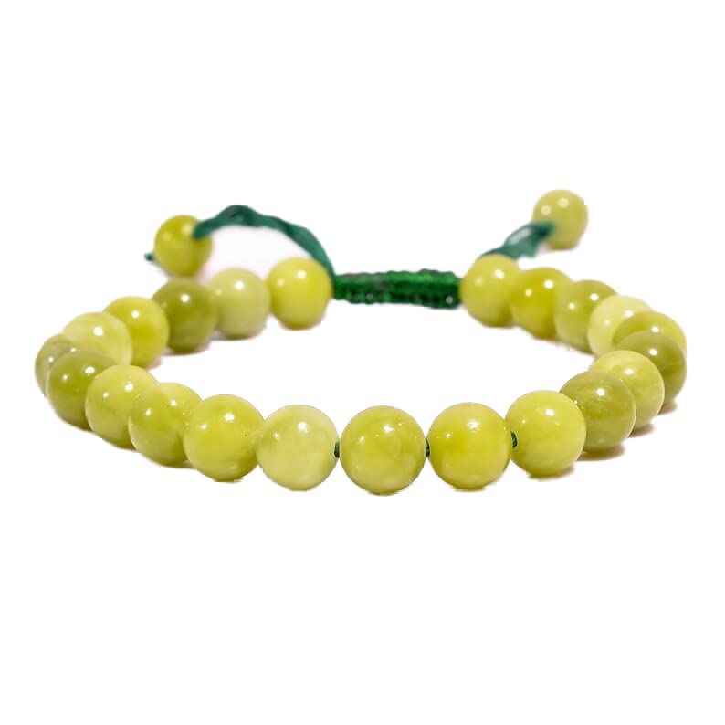 Bracelet de méditation en pierres de jade vert pour attirer la prospérité
