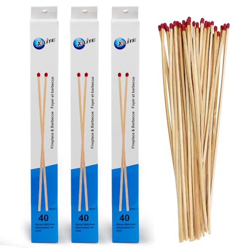 J PLUS T - Extra Long Safety Matches, 11 inches, 120 Matches for Fireplace, Candles, Indoor & Outdoor Grill, BBQ