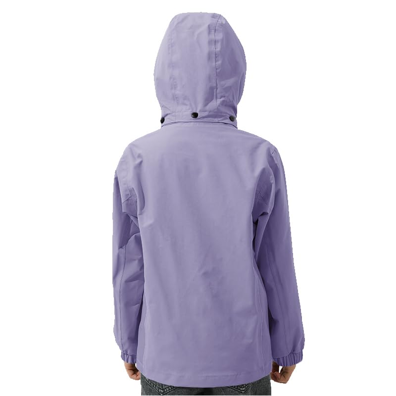 Image of YINGJIELIDE Boys Girls Waterproof Rain Jackets Kids Easy to Fold Windbreaker Lightweight Outdoor Hooded Raincoat