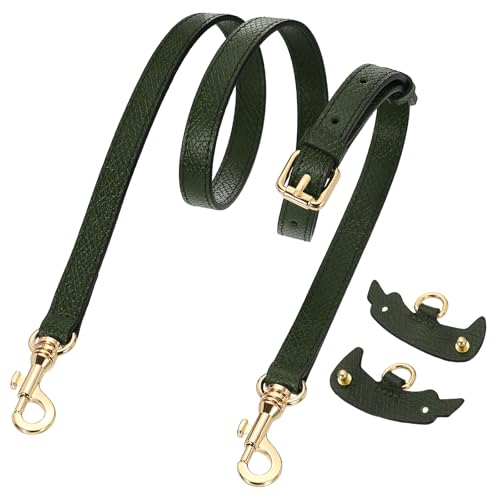 Sangle de sac pour femme en cuir véritable vert foncé poétique