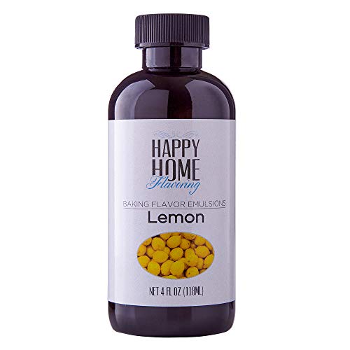 Happy Home Flavoring Natural Lemon Baking Flavor Emulsion - Certified Kosher, 4 oz.