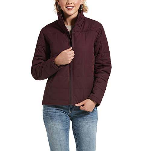 Veste matelassée Ariat Real Crius bordeaux S pour femme avec poche d'arme dissimulée