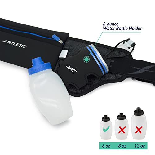 Fitletic Running Hydration Belt, Waist Pack For Cycling Or Hiking With Two 6Oz Water Bottle Holder. Roomy Pouch Fits Iphone Pro Max, Galaxy Ultra. Accessories For Runners Men Women. Size 24" To 34" #TOP4