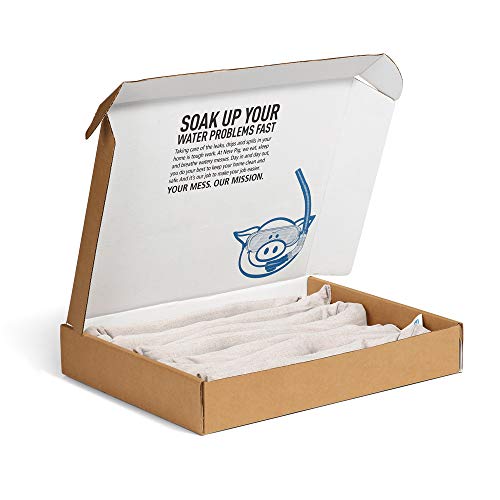 Image of PIG Dryer-Safe Reusable Water Absorbent Sock - 4 Pack - 3 inch x 38 inch - Absorbs Up to 34 oz per Sock - Beige - PM50676