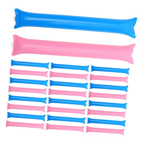 BESTonZON 60PCS Inflatable Thunder Sticks Noise Makers for Sports Events Team Spirit Cheering Sticks in Blue and Pink Portable Cheerleading Props for Basketball Football School Games and