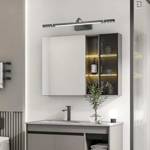 Lámpara de espejo LED regulable de 43cm dorada para baño y maquillaje 6