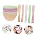 OHPHCALL 5pcs Silicone Mask Mixing Bowls Random Color Stirring Rods for Facial Masks for Home Skincare and Beauty Salon Use
