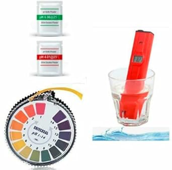 KERRO ERMA PH-030 Digital PH Meter for water, Measurement Range 0-14 pH & High Quality Accuracy 0.1 pH Water Quality pH Tester with ATC with metal Calibration metal screw, Ph Strip Roll