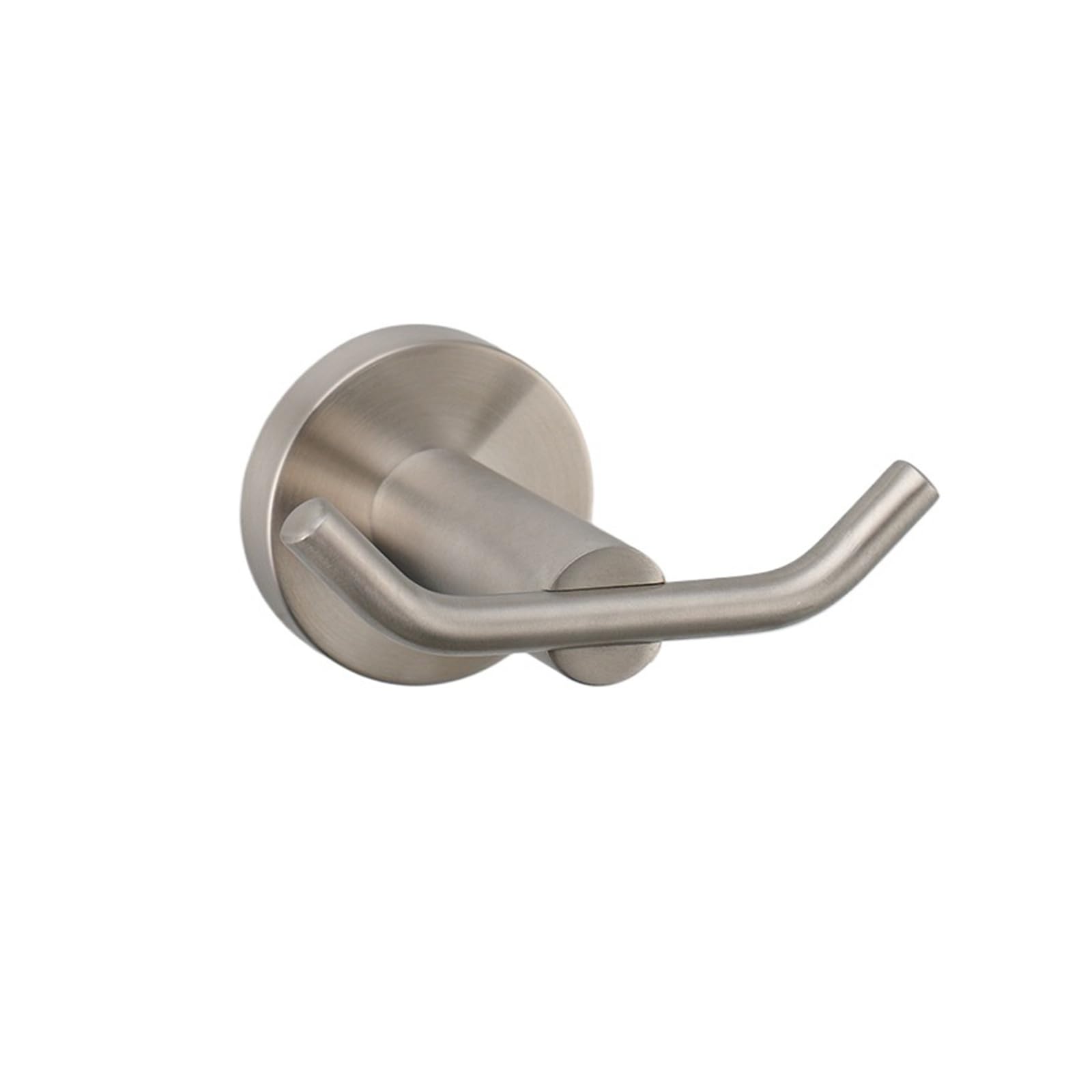 HRXEXSBAM Stainless Steel Double Robe Hooks, Multi-Finish Towel Coat Hat Wall Hanger for Bathroom(Brushed Nickel)